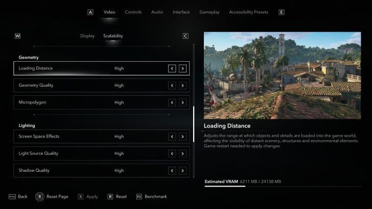 Menu Geometry, Screen Space Effects, Light Source Quality và Shadow Quality trong Assassin’s Creed Black Flag Resynced